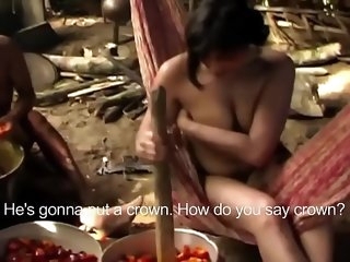 ENF TV Reporter has to get naked for amazon tribe report
